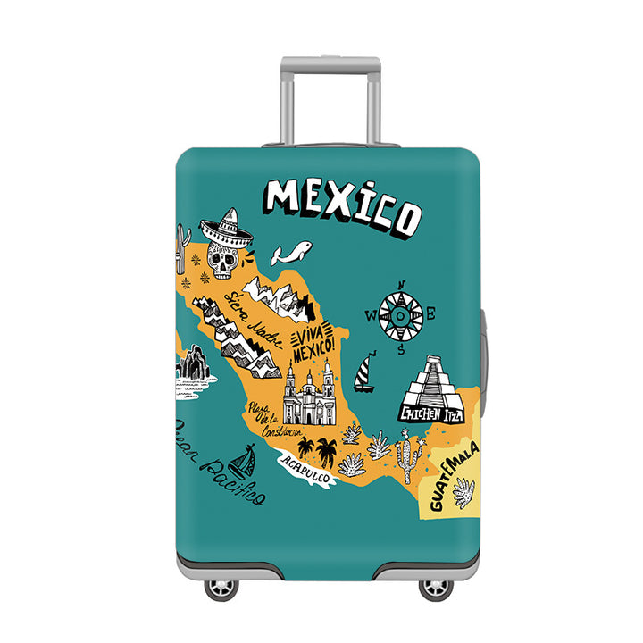 Dame Hardplast reise koffert med fargerik Mexico-design Skanto