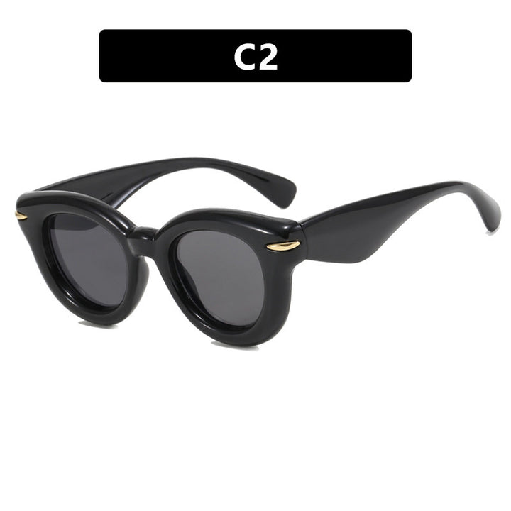 Dame Cat-Eye solbriller med ekstravagant ramme og beskyttende UV-beskyttelse Skanto