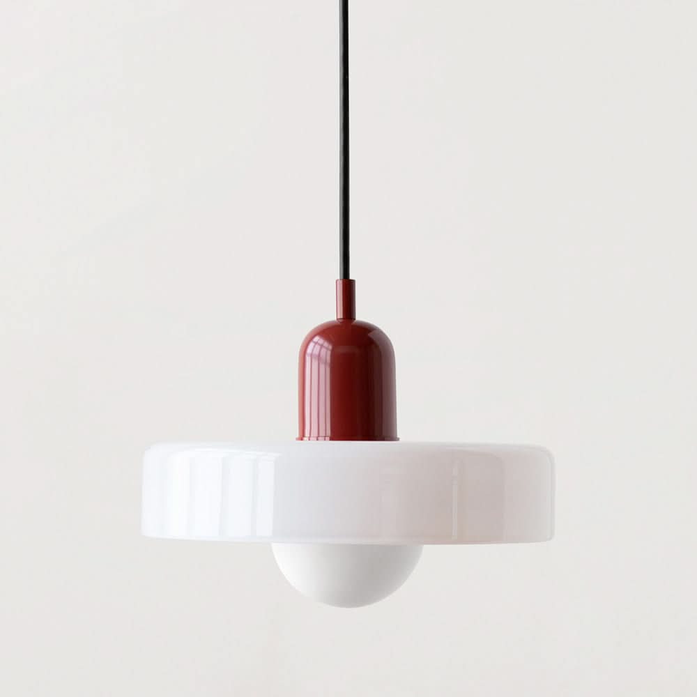 Skanto | Bauhaus Pendellampe i Farget Glass med Justerbart Oppheng