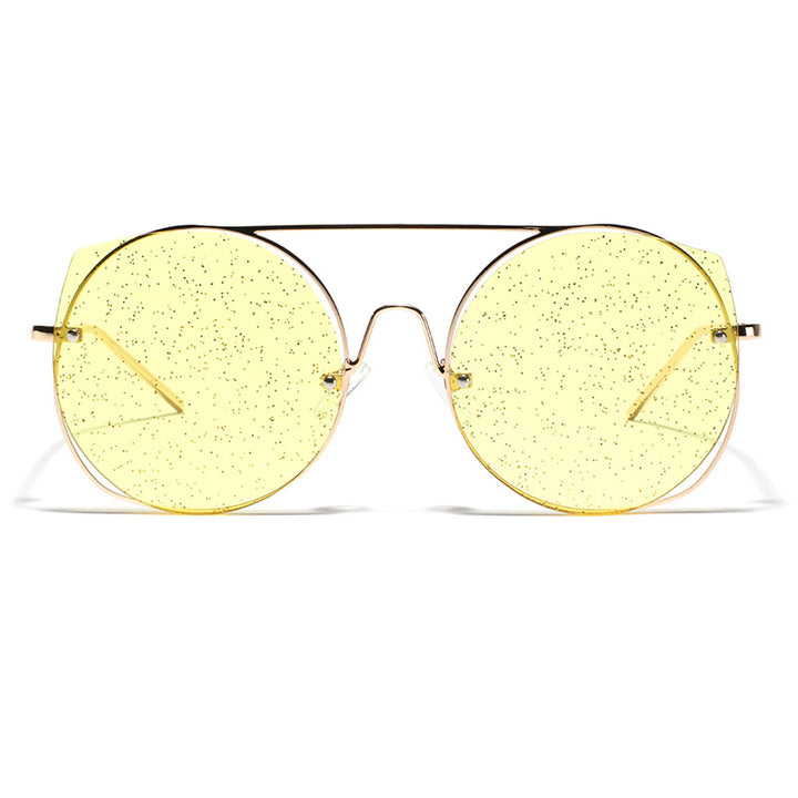 Dame oversized solbriller med glitrende glass Skanto