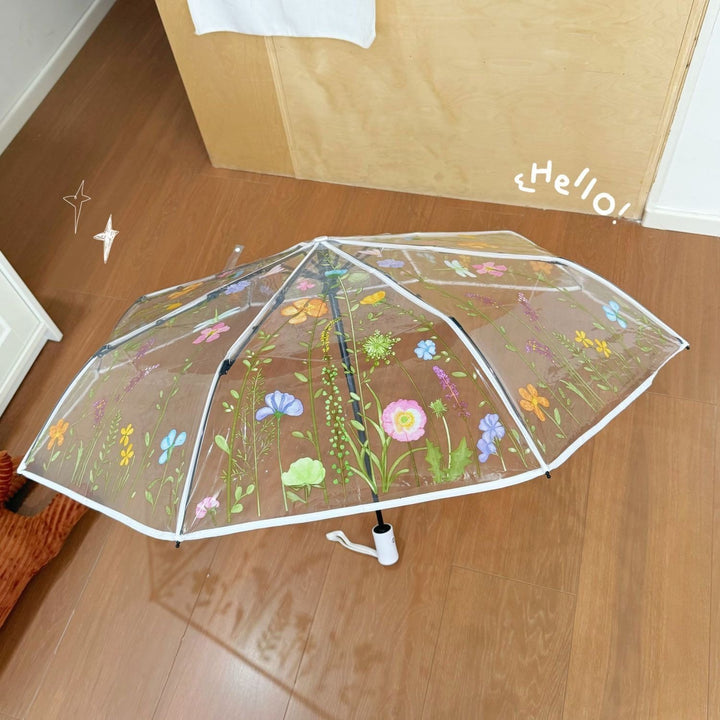 Dame Floral Motiv Regnparaply Skanto