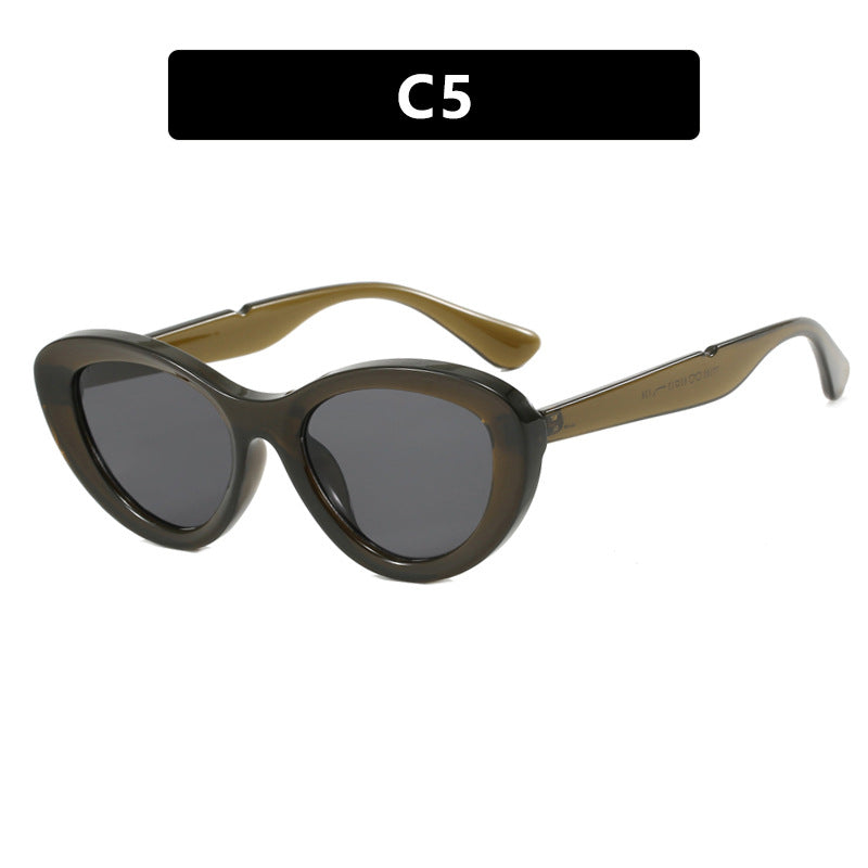 Dame Cat-Eye solbriller med stilfull plastramme og polariserte glass Skanto
