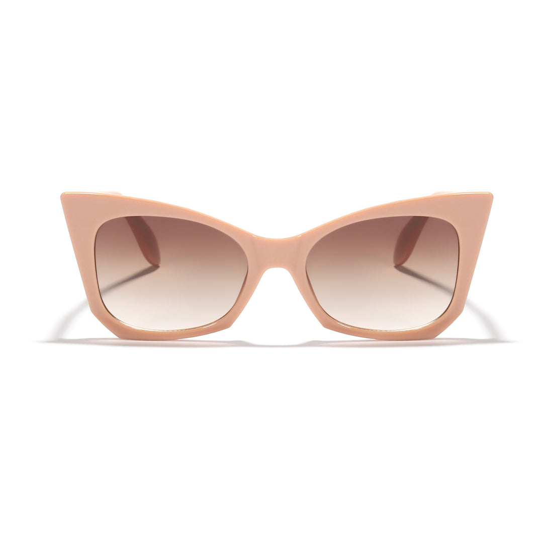 Dame solbrille i trendy katteøye-design med iøynefallende leopardmønster Skanto