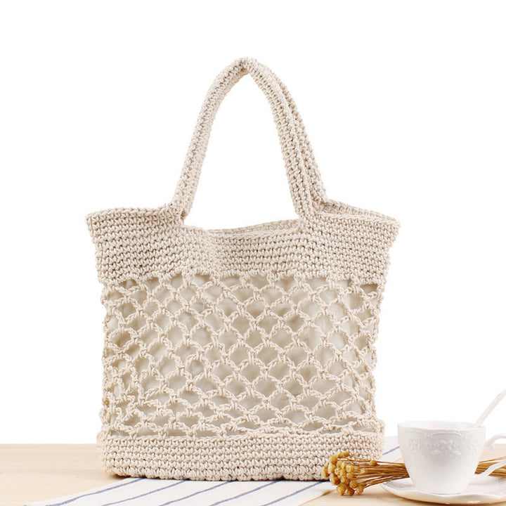 Makramee Strandtaske med Innovativt Nettdesign Skanto