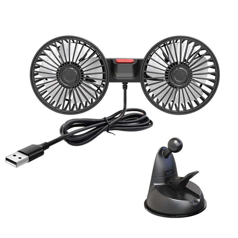 Unisex Dual-Head USB Bil Luftventilasjonsvifte Skanto