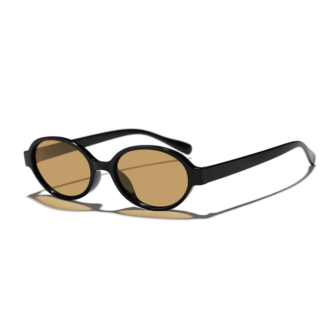 Dame moterik oval solbrille med dyremønster Skanto