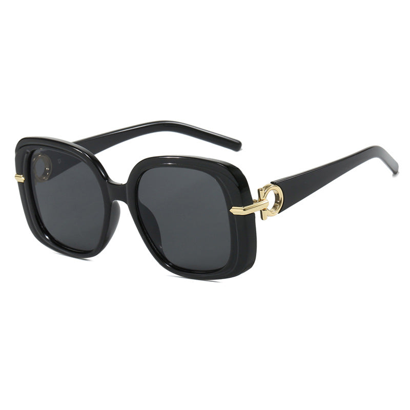 Dame kvadratisk solbrille med luksuriøs metalldetalj Skanto