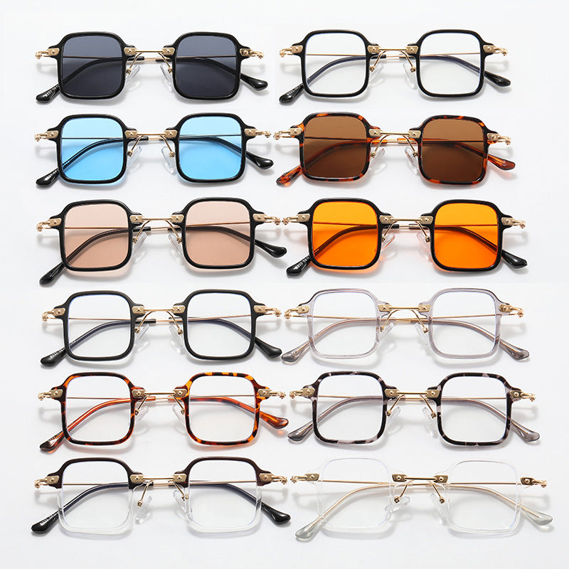 Dame geometrisk solbrille med stilfull metallramme Skanto
