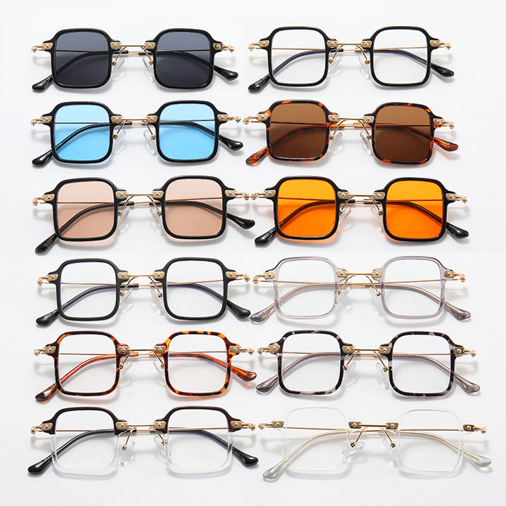 Dame geometrisk solbrille med stilfull metallramme Skanto