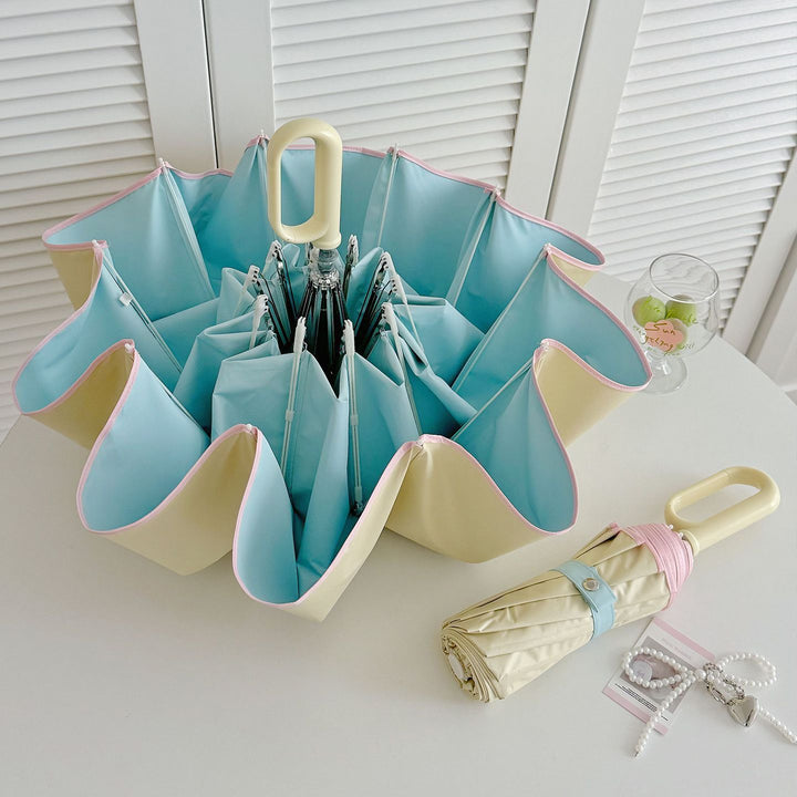 Damer Sammenleggbart paraply med innovativ blomsterform Skanto