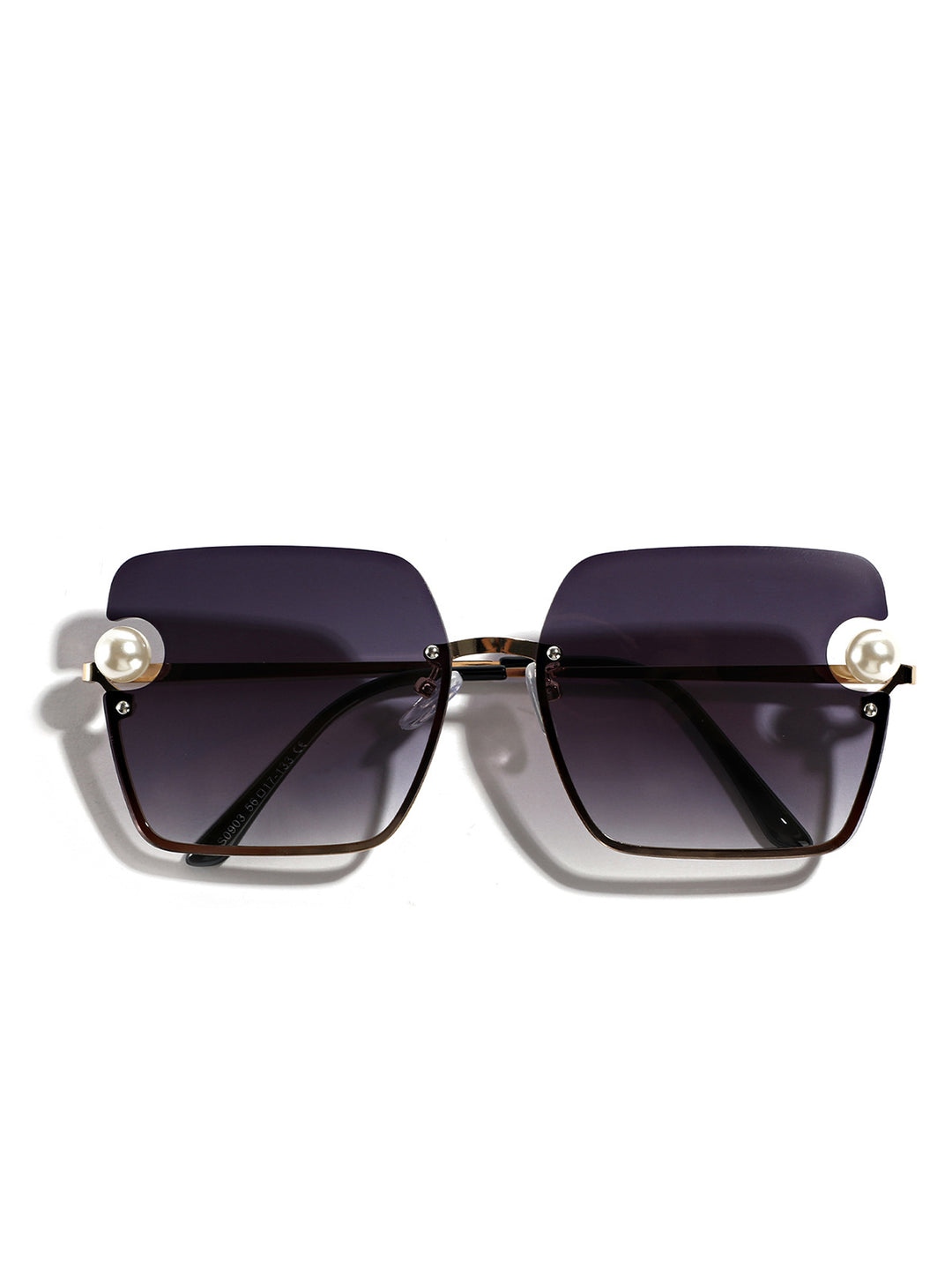 Dame firkantet solbrille med elegant gjennomsiktig ramme Skanto