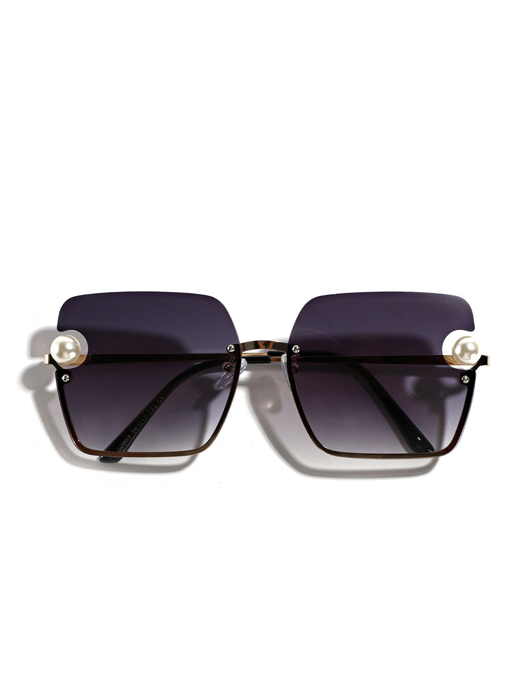 Dame firkantet solbrille med elegant gjennomsiktig ramme Skanto