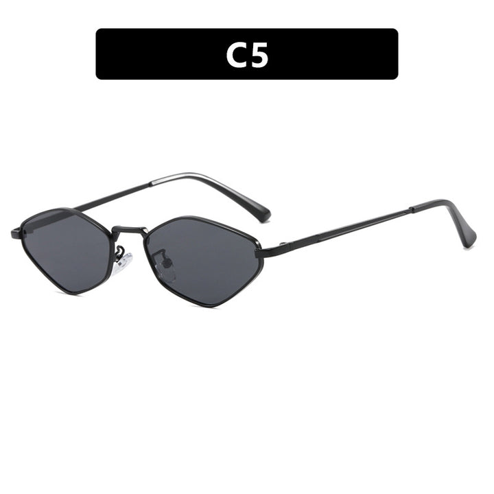 Dame geometrisk solbrille med fin metallramme og UV-beskyttelse Skanto