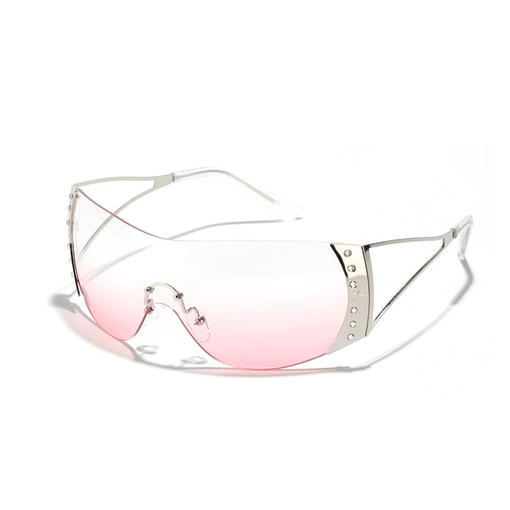 Dame futuristisk solbrille med stilfull ramme og høygradig UV-beskyttelse Skanto