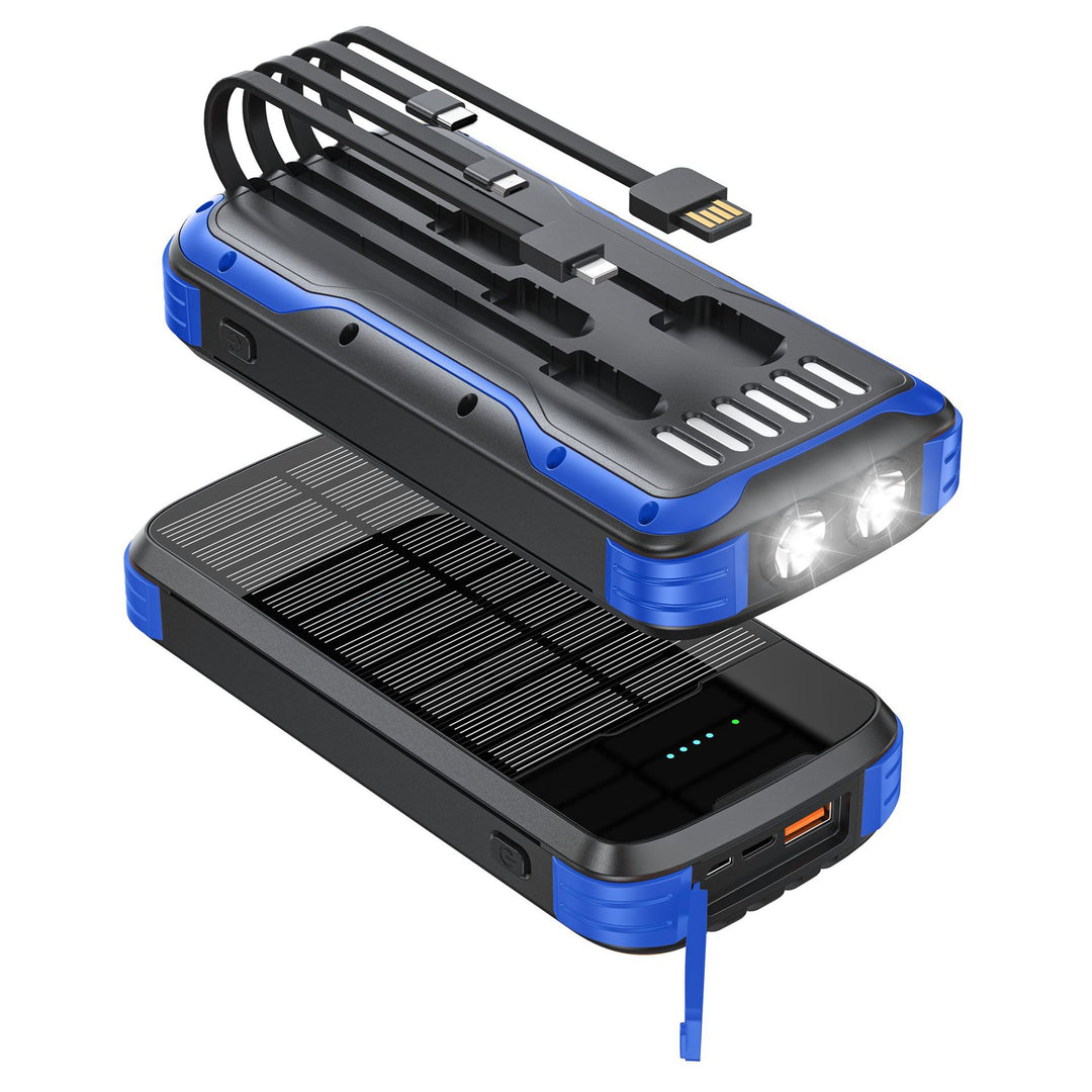 Solar Powerbank med integrert LED-lys og flere ladeporter Skanto