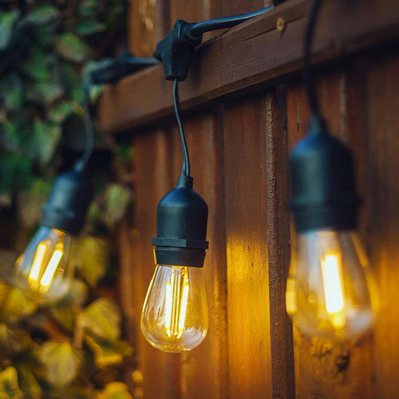 Vintage LED Filament Globe String Lights Utendørs Patio Lyspære Garland Skanto