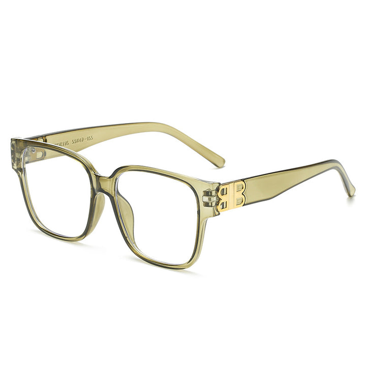 Dame fashionable firkantet solbrille med elegant logo Skanto