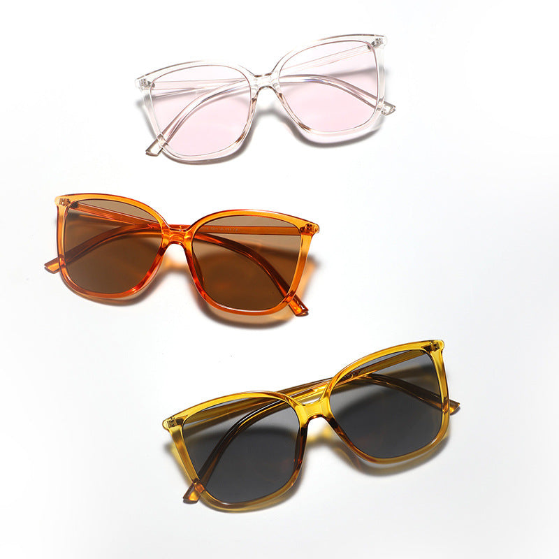Dame cat-eye solbrille med luksuriøs transparent ramme og UV-beskyttelse Skanto