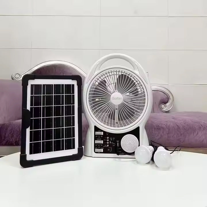Unisex solardrevet vifte med mobil lader Skanto