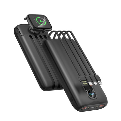 Bærbar powerbank med hurtig induktiv lading og flere USB-porter Skanto