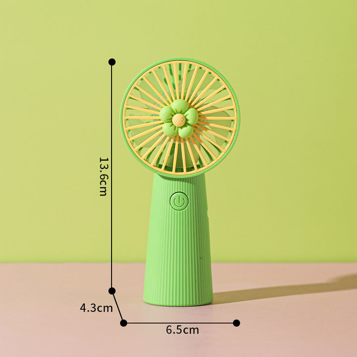 Damer Bærbar Mini-Håndvifte med kreativt blomsterdesign Skanto