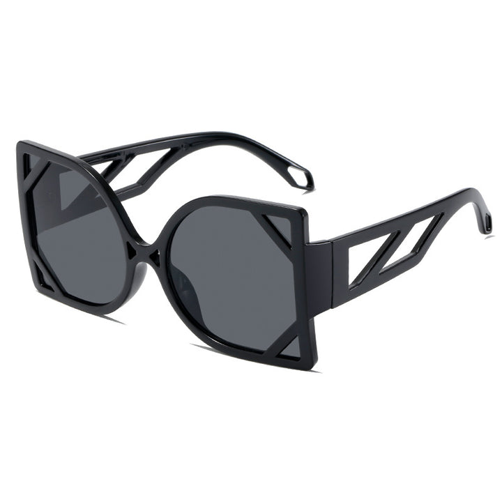 Dame geometrisk solbrille med eksklusiv design og UV-beskyttelse Skanto