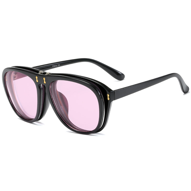 Dame moderne oversized solbrille med unik skjelldesign Skanto