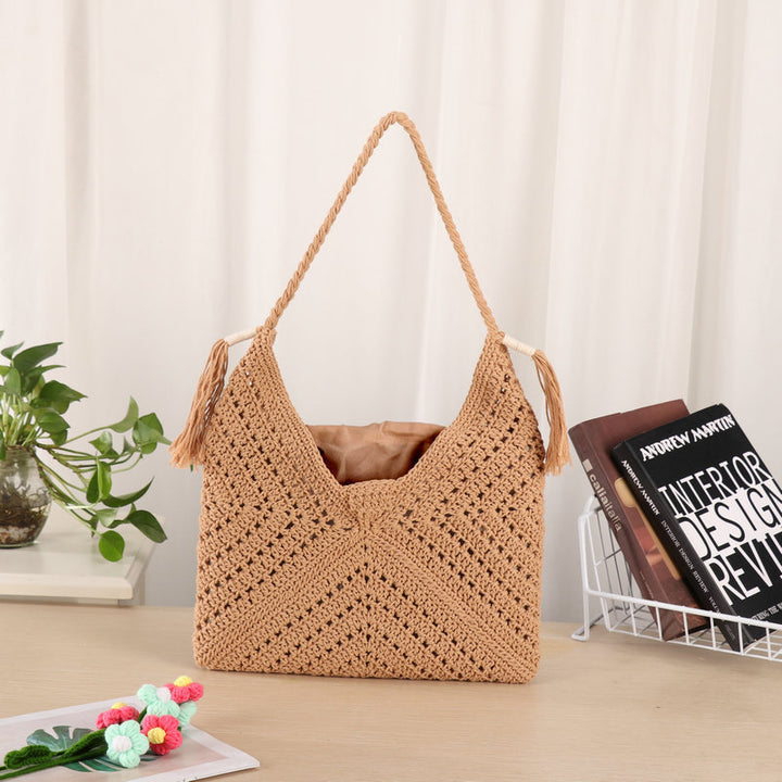 Håndlaget makramee shopper-veske Skanto