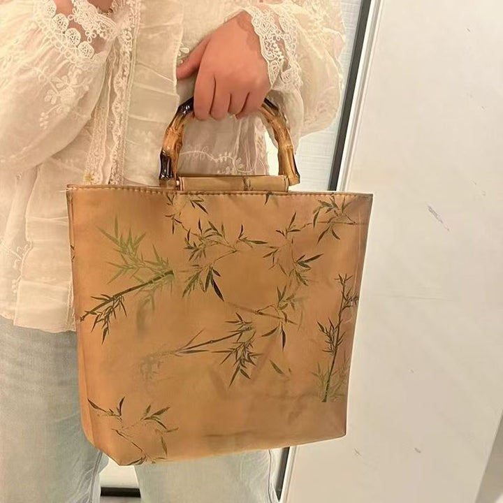 Elegant veske med bambushåndtak Skanto