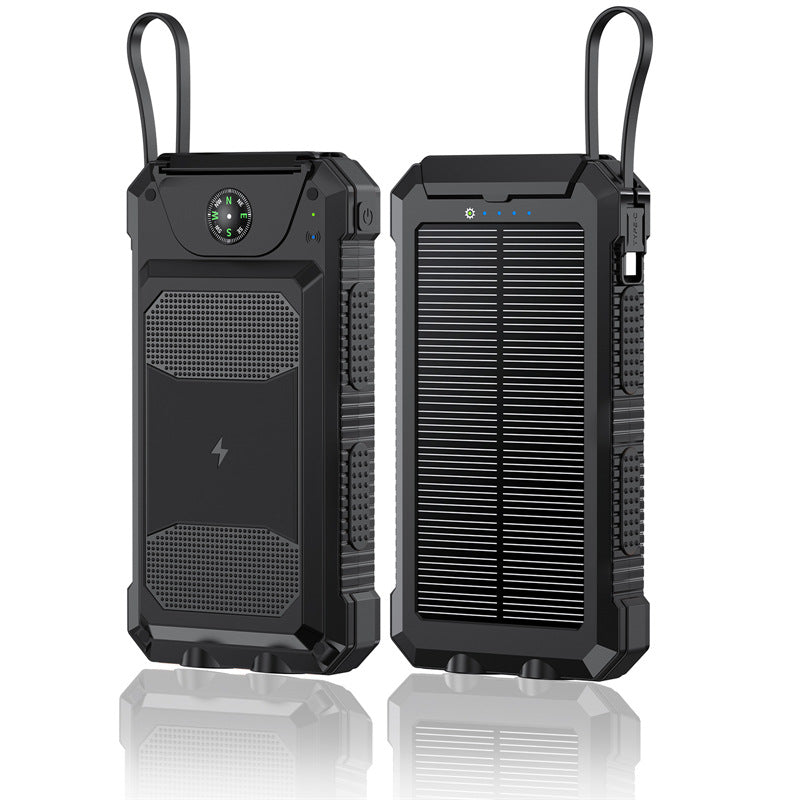 Vanntett sol-powerbank med innebygd kompass Skanto