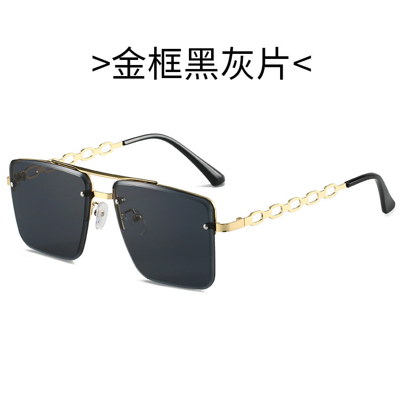 Dame Kvadratisk Solbrille med elegant Kjede Struktur Skanto