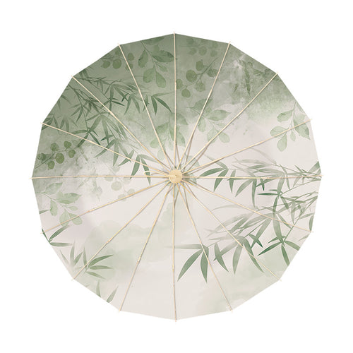 Damer elegant falregnparaply med kunstnerisk blomsterdesign Skanto