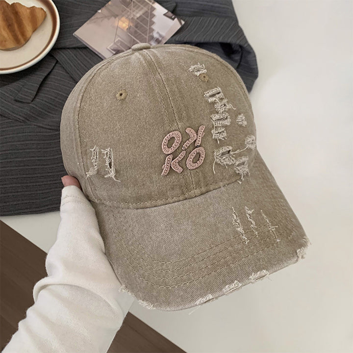 Kvinne Slitt Grafisk Brodert Baseball Caps Skanto