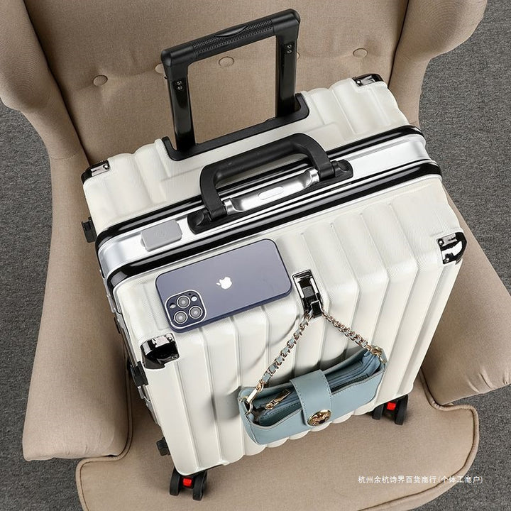 Hardplasttrolley med integrert USB-ladeport og multifunksjonell lagring Skanto