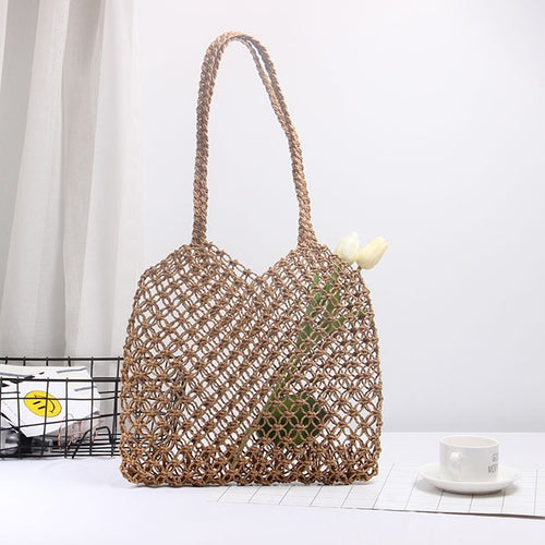 Strukturert Rattan-Handlebag Skanto