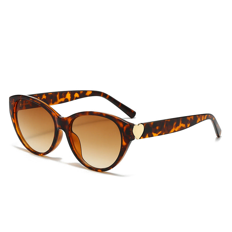 Dame Cat-Eye solbriller med hjerte-motiv Skanto