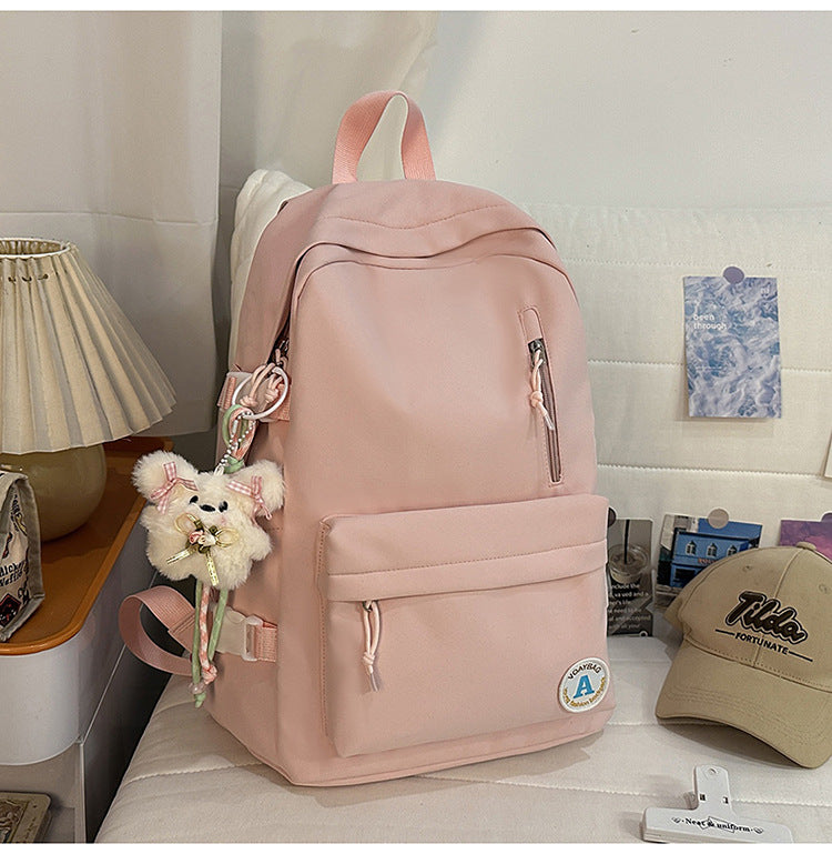 Minimalist Multi-Pocket Skole Ryggsekk