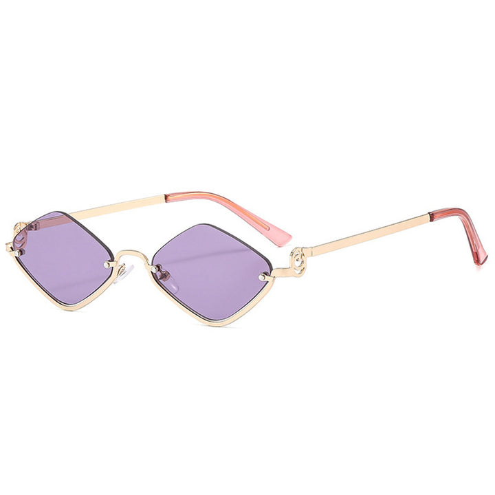 Dame trendy kvadratisk solbrille med filigran metallramme Skanto