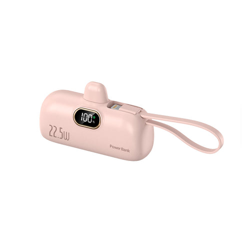 Bærbar powerbank med hurtig ladekabel og LED-skjerm Skanto