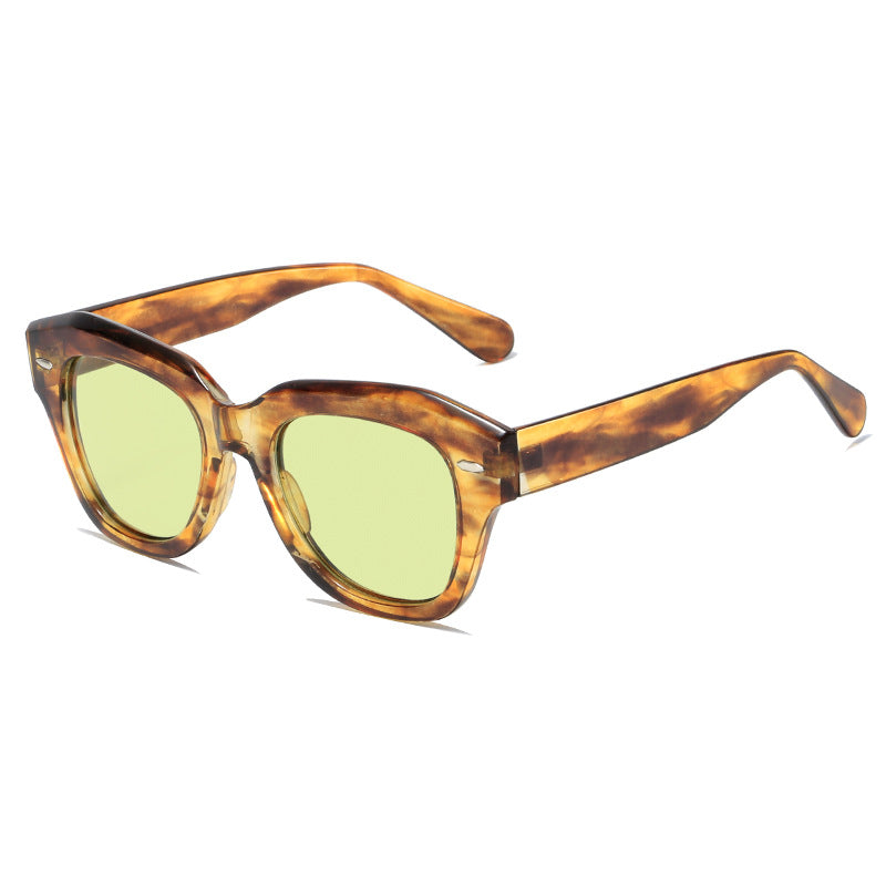 Dame stilig solbrille i moderne design med gjennomsiktig ramme Skanto