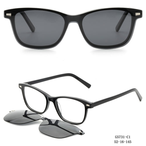 Dame moteriktig kvadratisk solbrille med avtakbare linser Skanto
