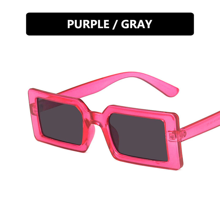 Dame kvadratisk solbrille med moderne, bred ramme og beskyttende UV-filter Skanto
