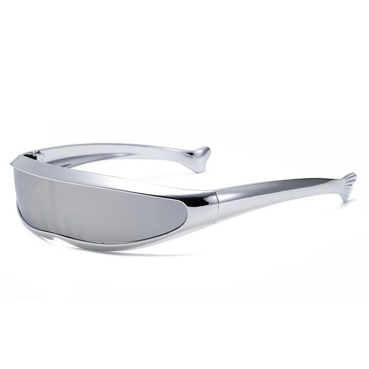 Dame Futuristisk Designer-solbrille med stilig gullramme Skanto