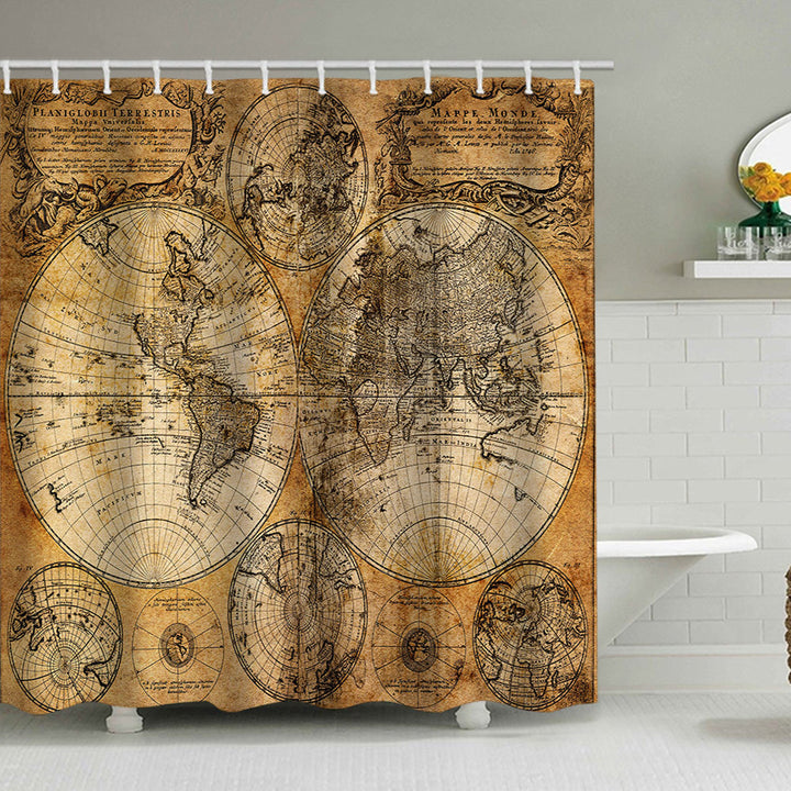 Vintage World Map Dusjforheng Skanto