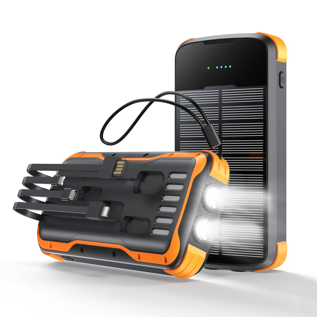 Multifunksjonell sol Powerbank med integrert LED-lampe og flere tilkoblinger Skanto