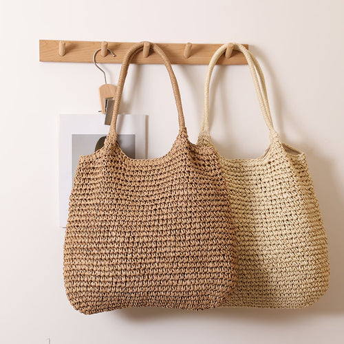 Håndlagd basttote bag med robuste håndtak Skanto