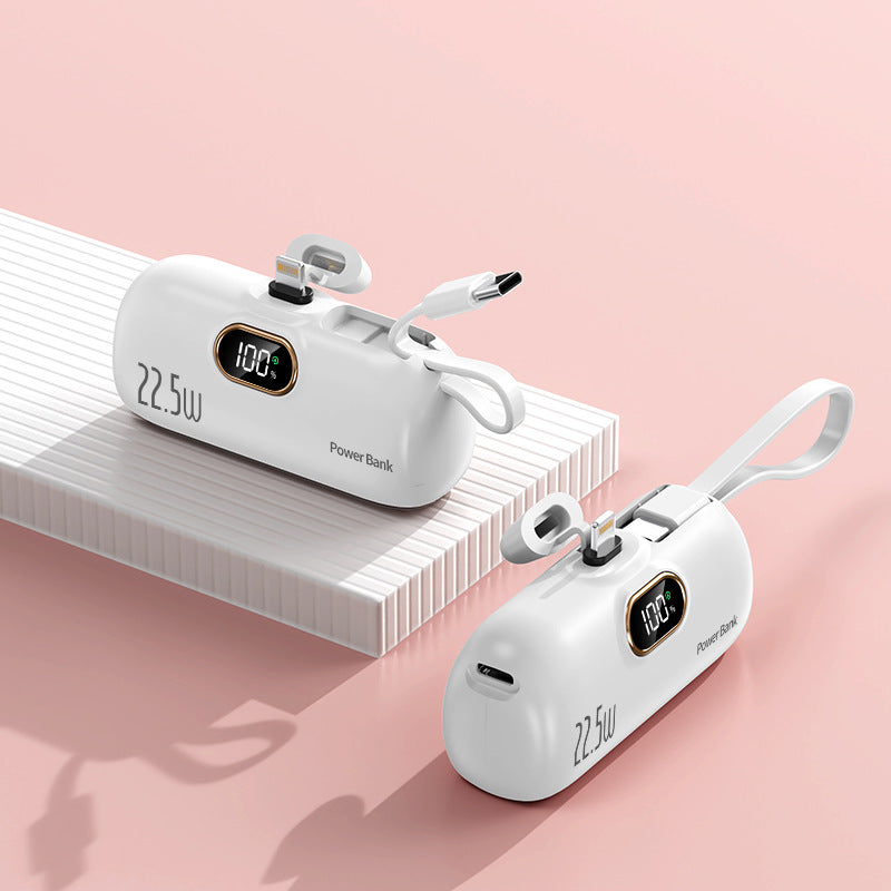 Powerbank med integrert ladekabel Skanto