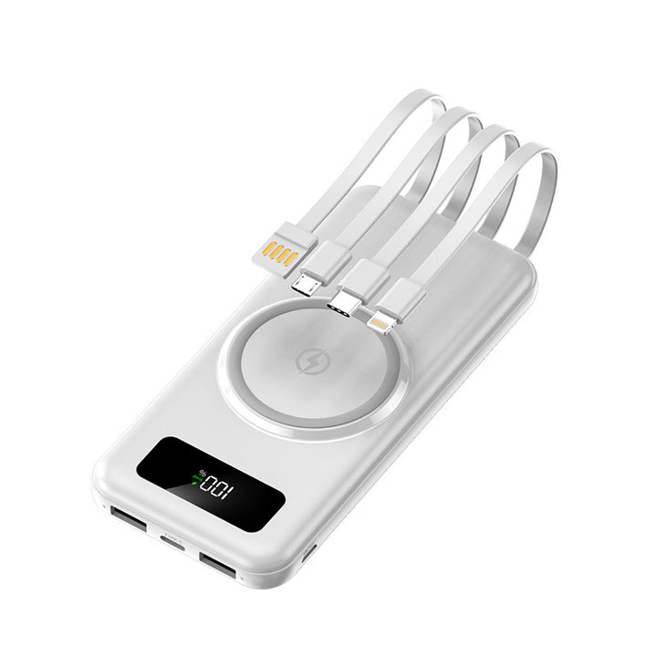 Bærbar Powerbank med integrert Qi-ladefunksjon og digital visning Skanto