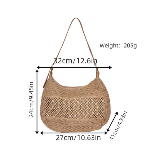 Elegant nett crossbody bag with leather accents Skanto