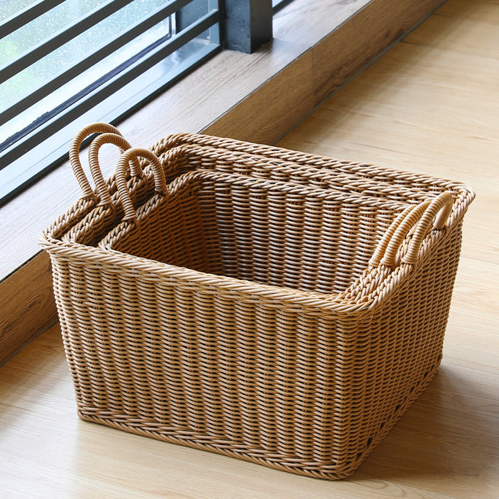 Unisex Romslig oppbevaringskurv laget av flettet rattan Skanto